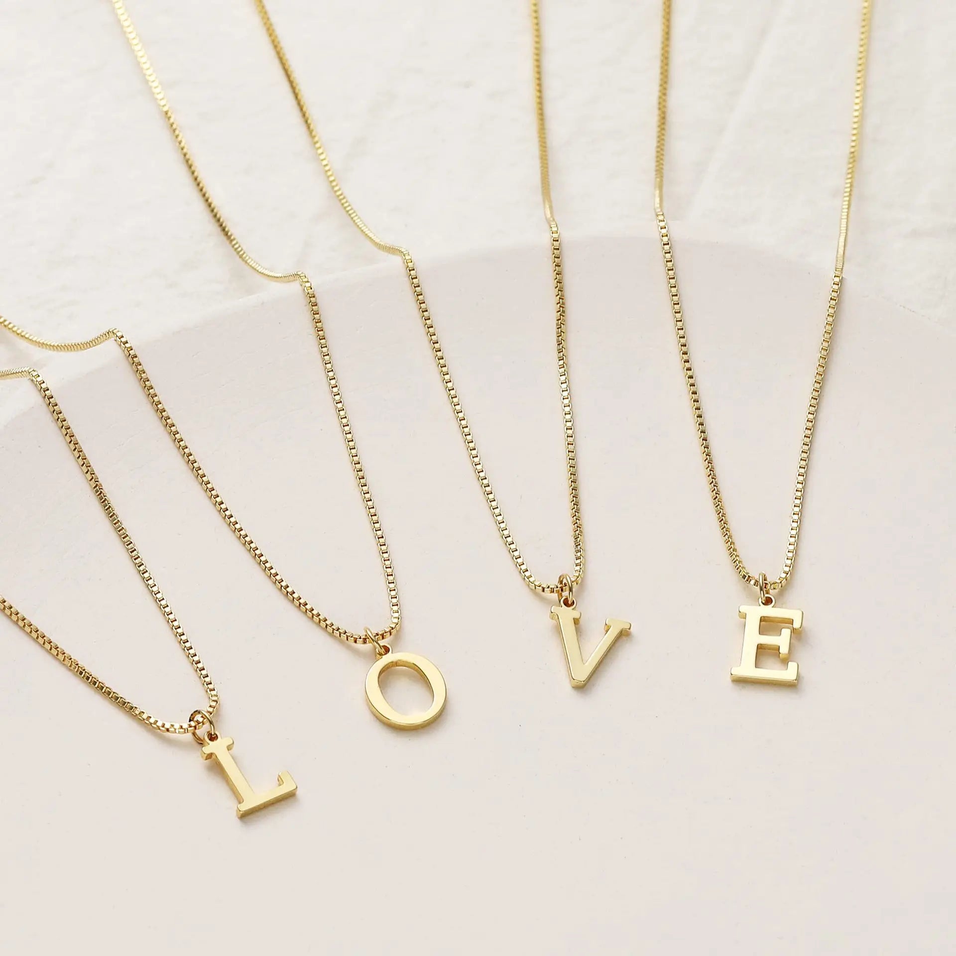 Letter Necklace – Gold Color Stainless Steel