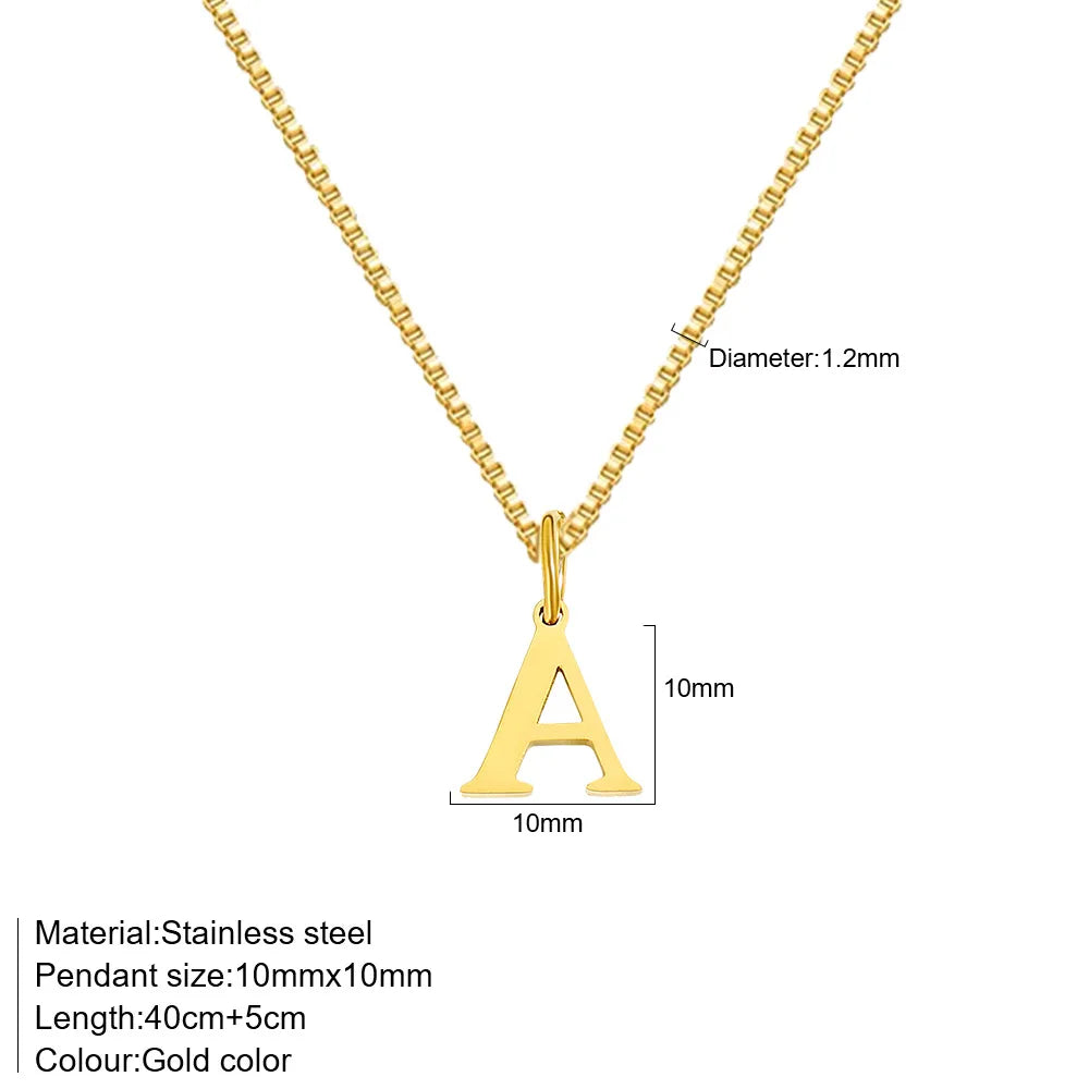 Letter Necklace – Gold Color Stainless Steel