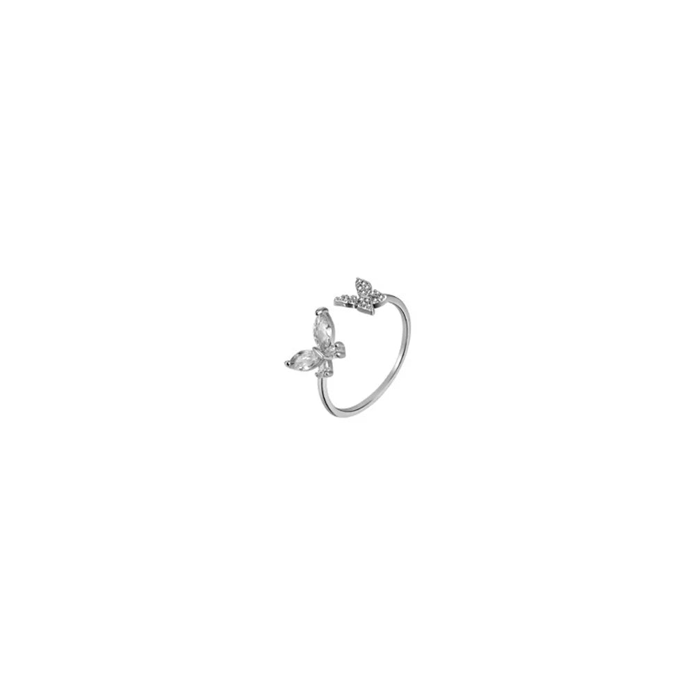 Open Butterfly Ring – Adjustable Silver