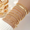 Layered Snake Chain Bracelet Set – Gold & Silver